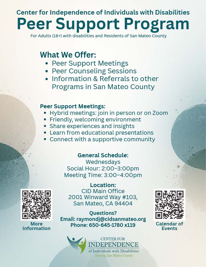 Thumbnail image of the CID Peer Support Group flyer.